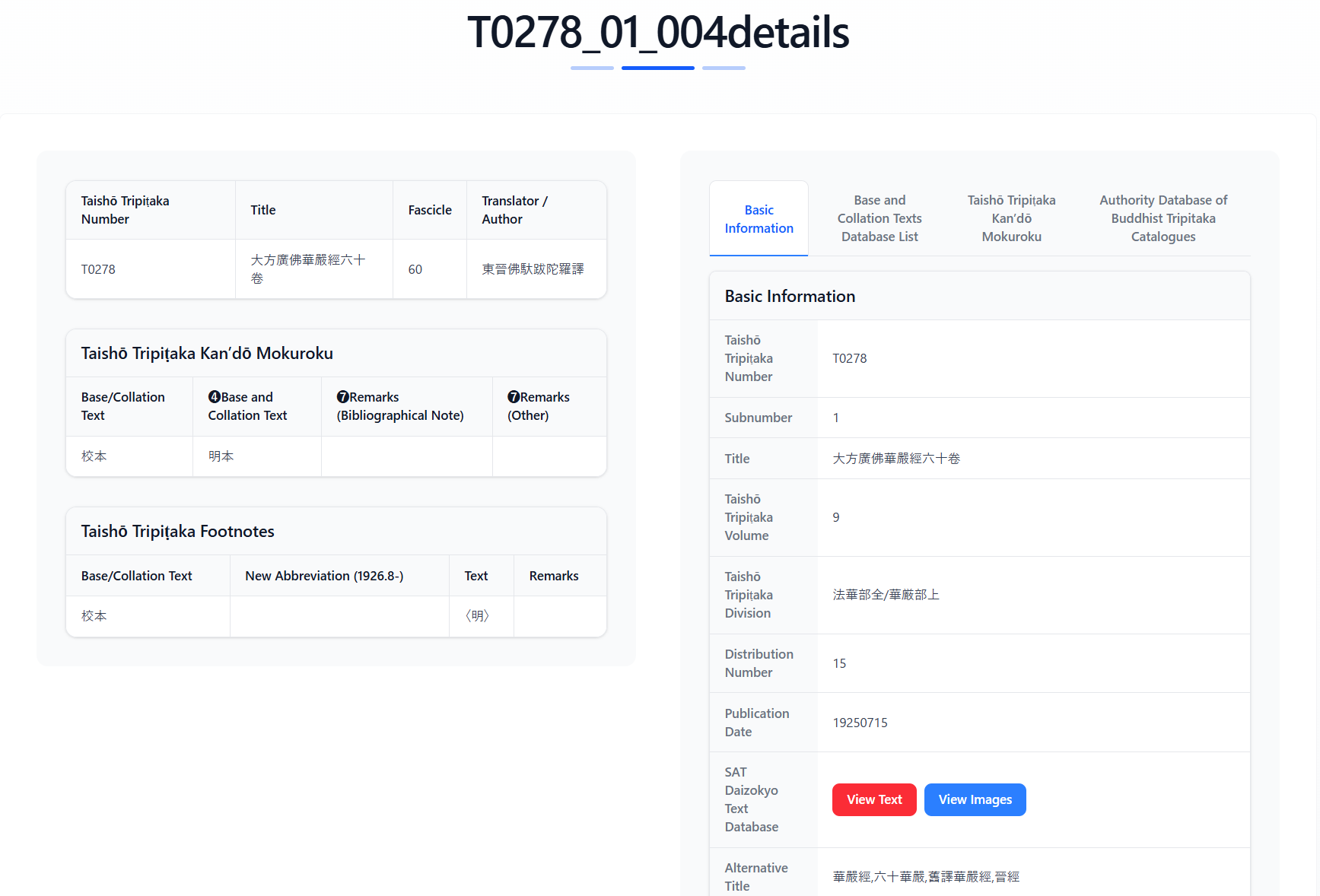 Taishō Tripiṭaka Inclusion Status